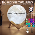 Load image into Gallery viewer, 3D Printing Moon Lamp Personalized Photo Text Customized USB Night Light