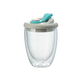 Load image into Gallery viewer, Portable Water Cup Transparent Insulated Glass Wall With Leak-Proof Lid