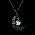Load image into Gallery viewer, Glowing Moon Orb Necklace Halloween Pumpkin Pendant Glow In The Dark Blue, Green, Celestial Moons Jewelry Women Girl Gifts