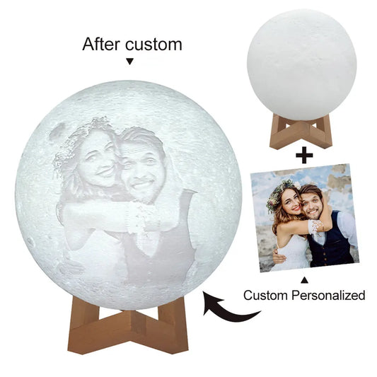 3D Printing Moon Lamp Personalized Photo Text Customized USB Night Light