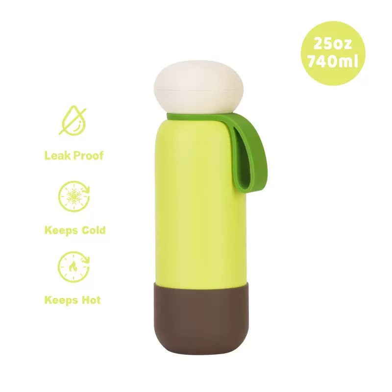 740ml Large Capacity Thermal Water Bottle With Handle, Double-layer Stainless Steel Vacuum Drinkware, Gift, Outdoor Thermos Cup