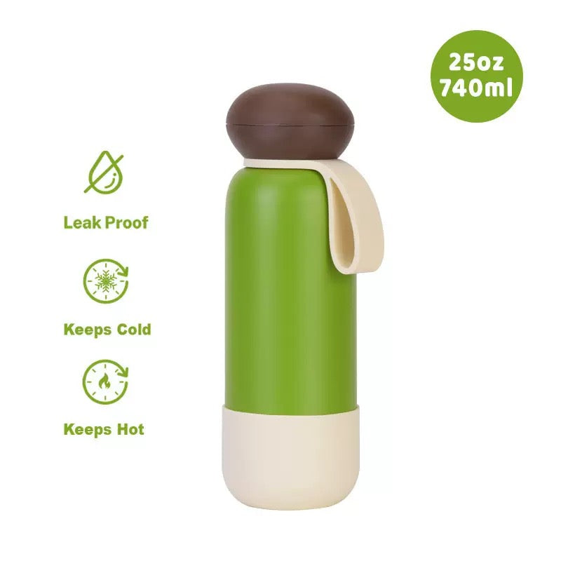 740ml Large Capacity Thermal Water Bottle With Handle, Double-layer Stainless Steel Vacuum Drinkware, Gift, Outdoor Thermos Cup