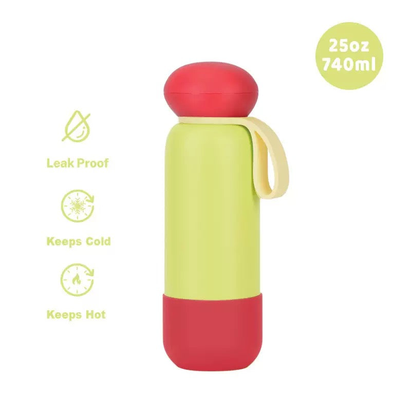 740ml Large Capacity Thermal Water Bottle With Handle, Double-layer Stainless Steel Vacuum Drinkware, Gift, Outdoor Thermos Cup
