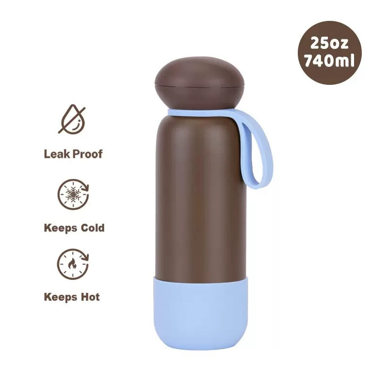 740ml Large Capacity Thermal Water Bottle With Handle, Double-layer Stainless Steel Vacuum Drinkware, Gift, Outdoor Thermos Cup