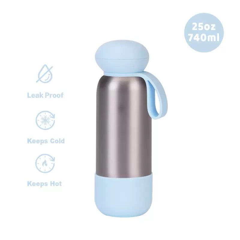740ml Large Capacity Thermal Water Bottle With Handle, Double-layer Stainless Steel Vacuum Drinkware, Gift, Outdoor Thermos Cup