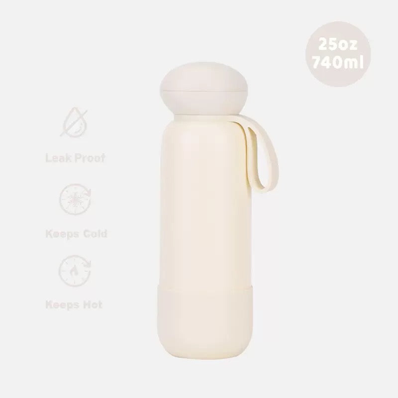 740ml Large Capacity Thermal Water Bottle With Handle, Double-layer Stainless Steel Vacuum Drinkware, Gift, Outdoor Thermos Cup