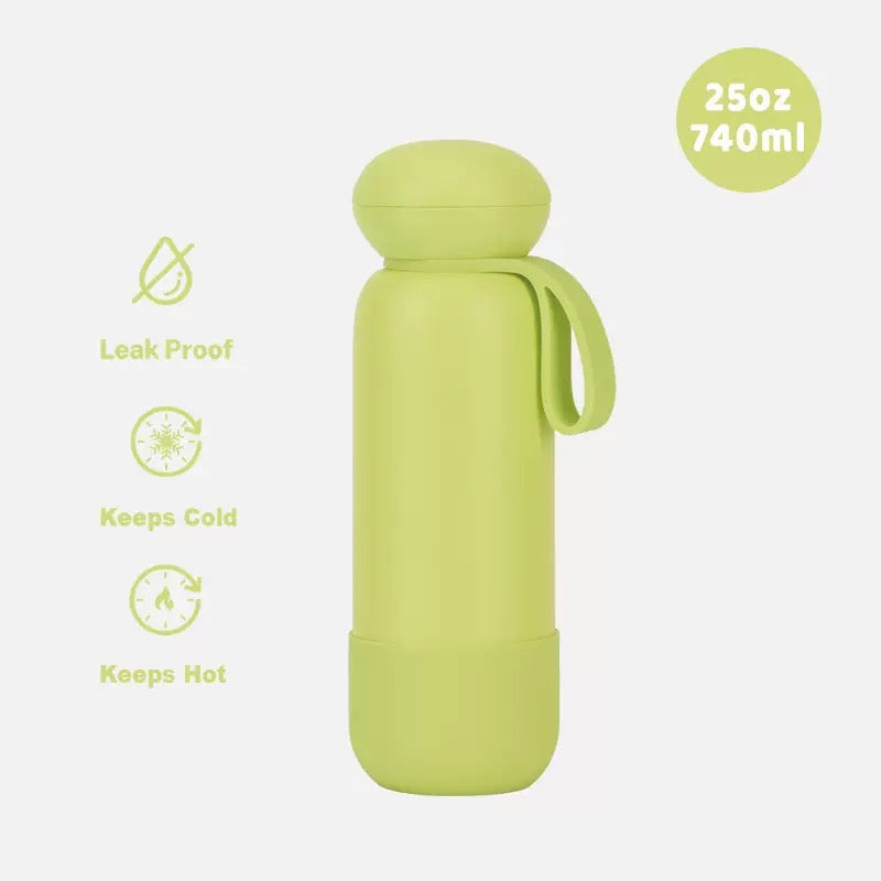 740ml Large Capacity Thermal Water Bottle With Handle, Double-layer Stainless Steel Vacuum Drinkware, Gift, Outdoor Thermos Cup