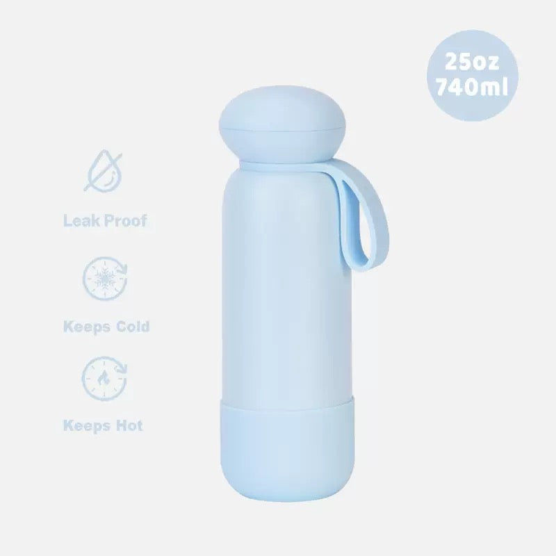 740ml Large Capacity Thermal Water Bottle With Handle, Double-layer Stainless Steel Vacuum Drinkware, Gift, Outdoor Thermos Cup