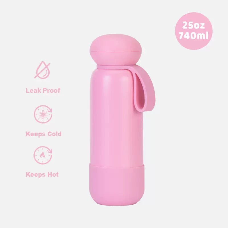 740ml Large Capacity Thermal Water Bottle With Handle, Double-layer Stainless Steel Vacuum Drinkware, Gift, Outdoor Thermos Cup