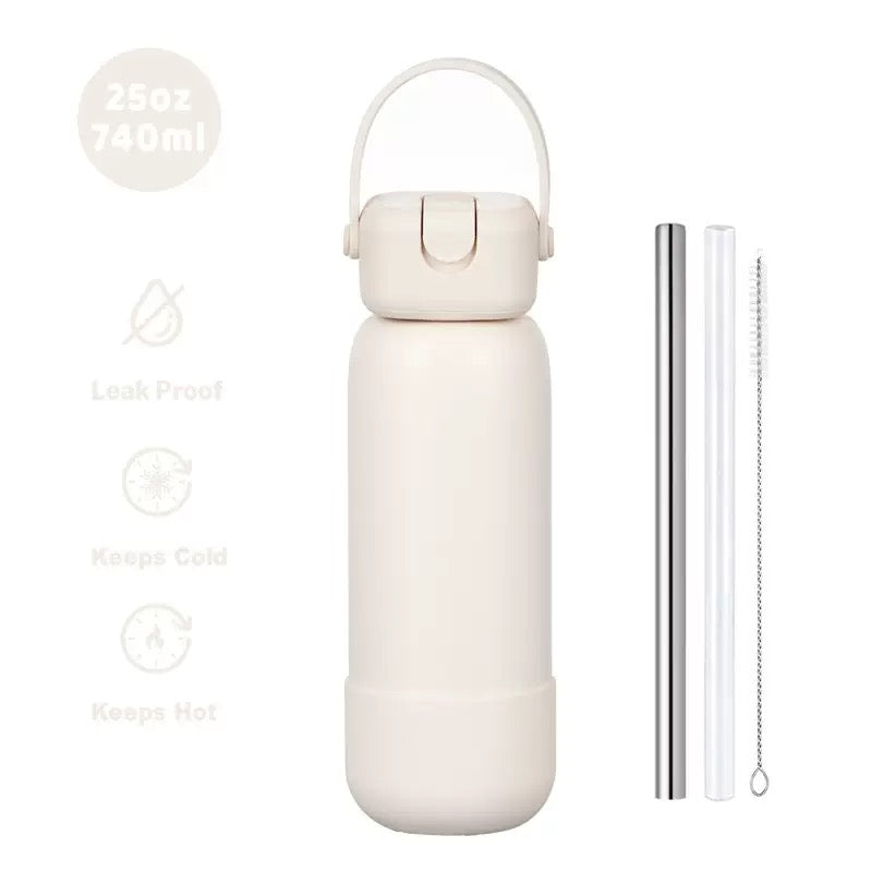 New Cross-border 25OZ Stainless Steel Sports Water Bottle, Portable Hand-held Spout, Outdoor Insulated Bottle