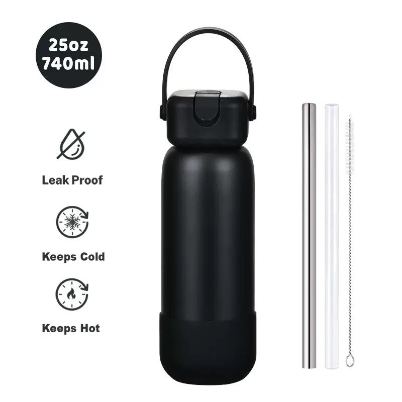 New Cross-border 25OZ Stainless Steel Sports Water Bottle, Portable Hand-held Spout, Outdoor Insulated Bottle
