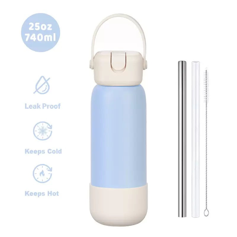 New Cross-border 25OZ Stainless Steel Sports Water Bottle, Portable Hand-held Spout, Outdoor Insulated Bottle