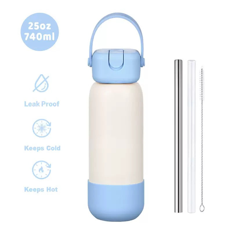 New Cross-border 25OZ Stainless Steel Sports Water Bottle, Portable Hand-held Spout, Outdoor Insulated Bottle
