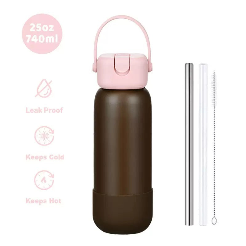 New Cross-border 25OZ Stainless Steel Sports Water Bottle, Portable Hand-held Spout, Outdoor Insulated Bottle
