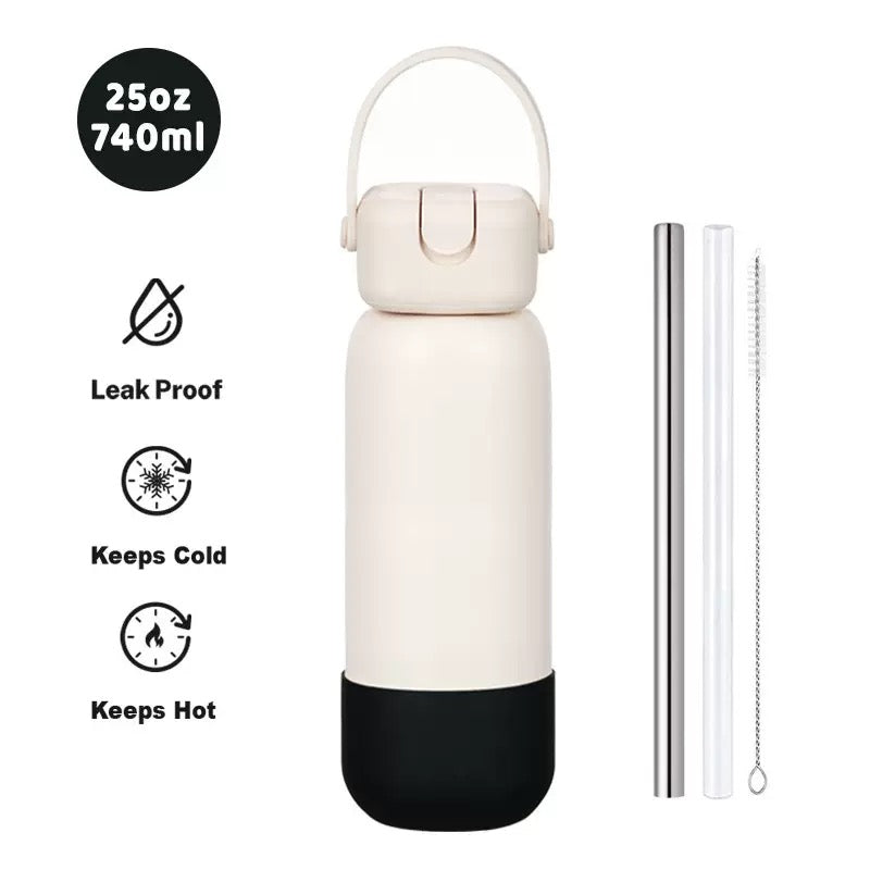 New Cross-border 25OZ Stainless Steel Sports Water Bottle, Portable Hand-held Spout, Outdoor Insulated Bottle