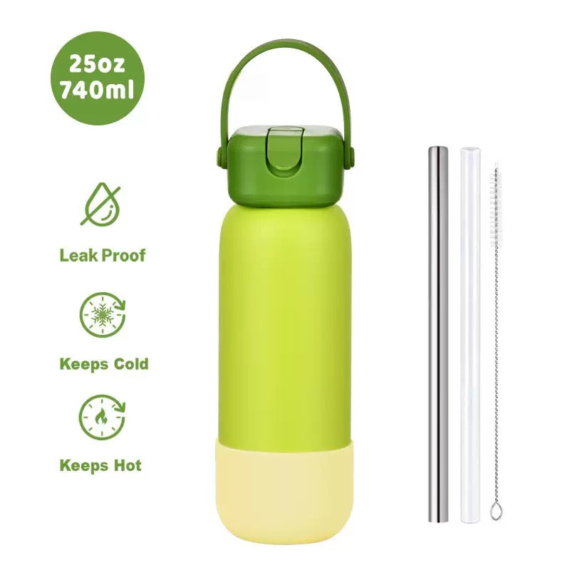 New Cross-border 25OZ Stainless Steel Sports Water Bottle, Portable Hand-held Spout, Outdoor Insulated Bottle
