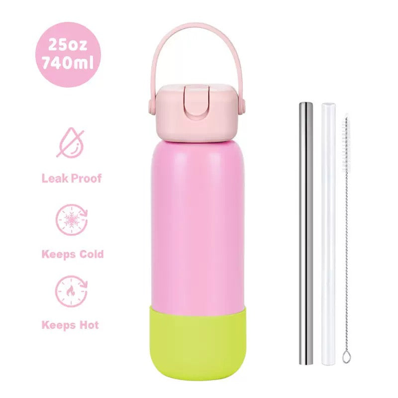 New Cross-border 25OZ Stainless Steel Sports Water Bottle, Portable Hand-held Spout, Outdoor Insulated Bottle