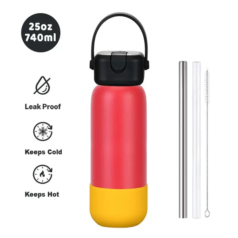 New Cross-border 25OZ Stainless Steel Sports Water Bottle, Portable Hand-held Spout, Outdoor Insulated Bottle