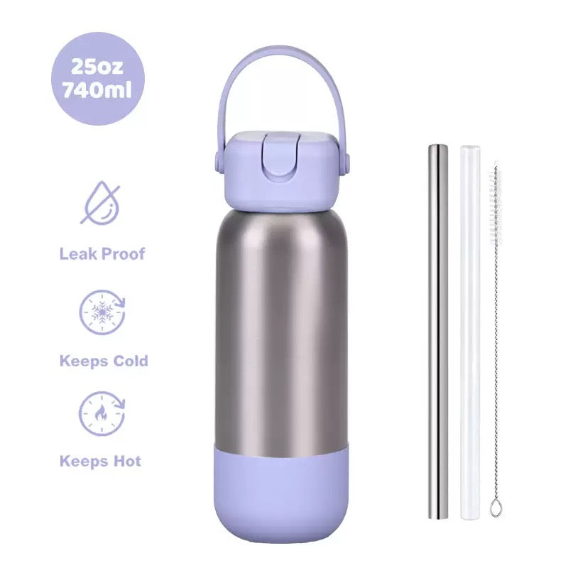 New Cross-border 25OZ Stainless Steel Sports Water Bottle, Portable Hand-held Spout, Outdoor Insulated Bottle
