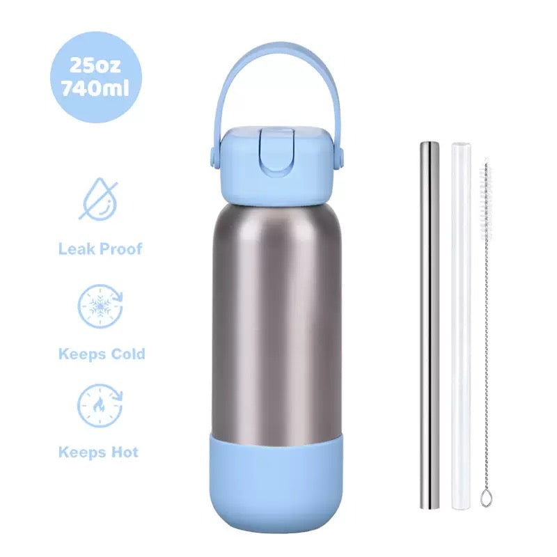 New Cross-border 25OZ Stainless Steel Sports Water Bottle, Portable Hand-held Spout, Outdoor Insulated Bottle