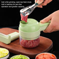 Load image into Gallery viewer, 4IN1 Electric Vegetable Cutter Set Handheld Wireless Electric Garlic Masher Food Chopper Meat Grinder Machine Food Peeler Slicer
