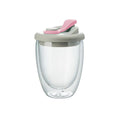 Load image into Gallery viewer, Portable Water Cup Transparent Insulated Glass Wall With Leak-Proof Lid
