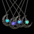 Load image into Gallery viewer, Glowing Moon Orb Necklace Halloween Pumpkin Pendant Glow In The Dark Blue, Green, Celestial Moons Jewelry Women Girl Gifts
