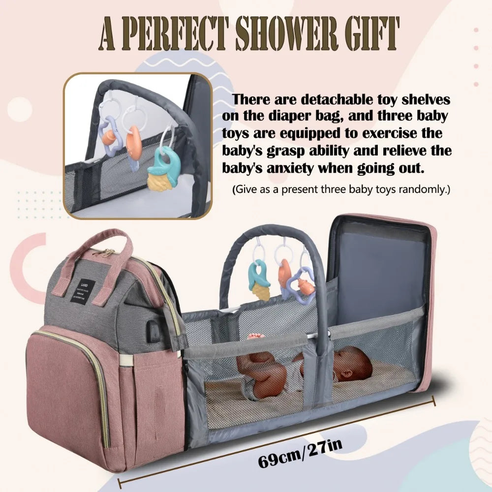 Mommy Bag Lightweight Portable Folding Crib Bed Large-capacity