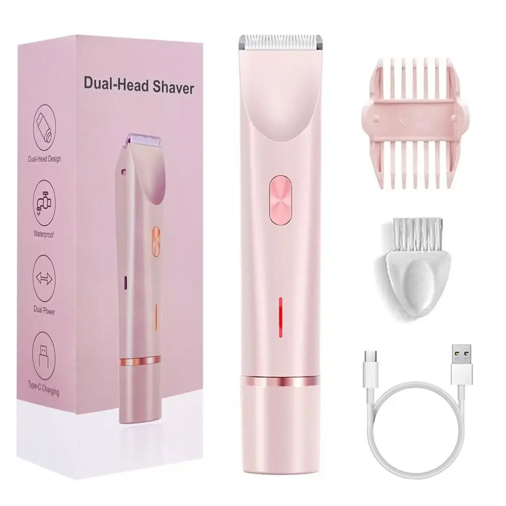 Waterproof Rechargeable Electric Double Headed Shaver For Women Bikini Trimmer Body Hair Remover
