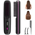 Load image into Gallery viewer, Cordless Rechargeable Hair Straightener Brush, Negative Ions Hair Straightener Comb with 3 Temp Settings, Fast Heating & Display

