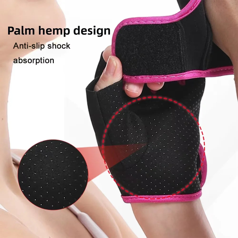 Unisex Adjustable Sports Gloves with Anti-slip Silicone Dots