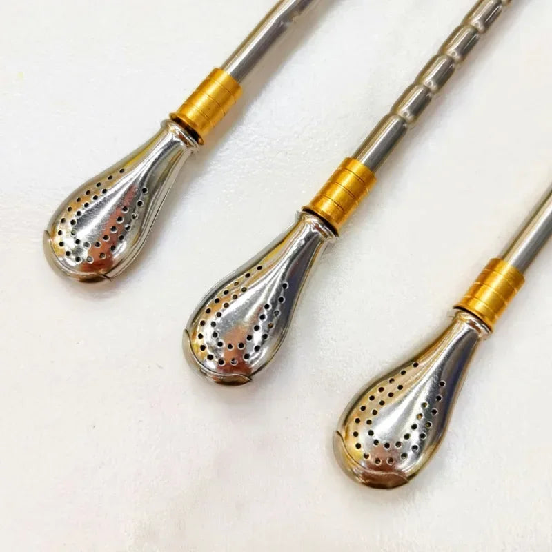Stainless Steel Drinking Straw & Spoon in 1, Reusable Metal Washable Filter Straw