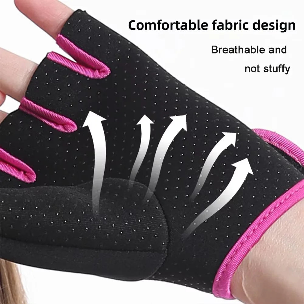 Unisex Adjustable Sports Gloves with Anti-slip Silicone Dots