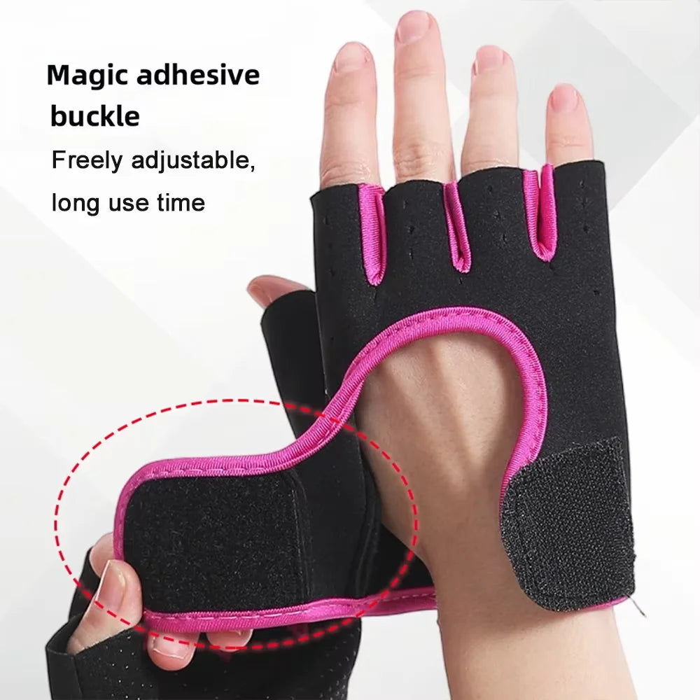 Unisex Adjustable Sports Gloves with Anti-slip Silicone Dots
