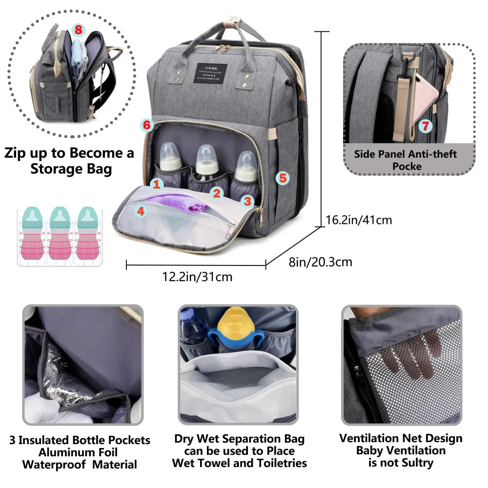 Mommy Bag Lightweight Portable Folding Crib Bed Large-capacity