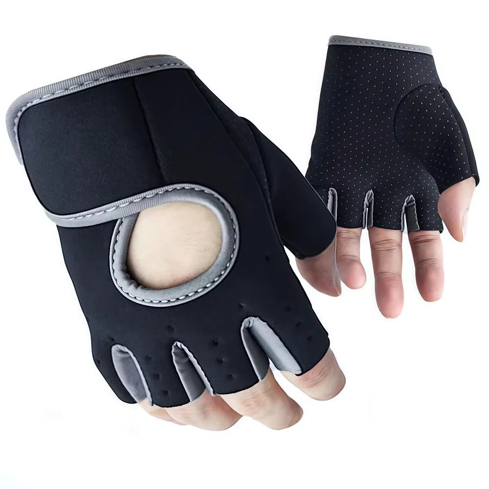 Unisex Adjustable Sports Gloves with Anti-slip Silicone Dots