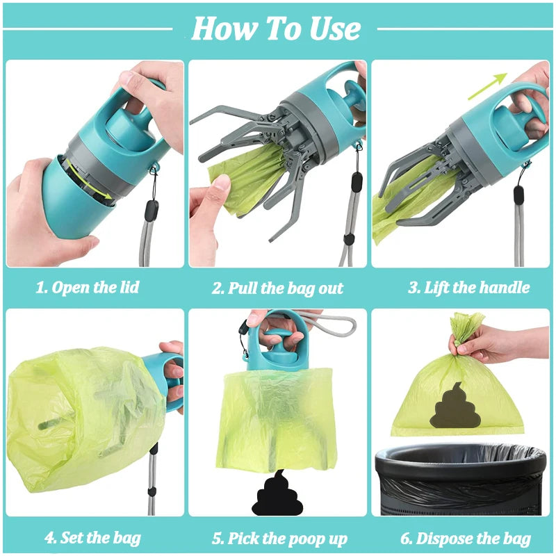 Outdoor Portable Dog Pooper Tool with Garbage Bag