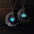 Load image into Gallery viewer, Glowing Moon Orb Necklace Halloween Pumpkin Pendant Glow In The Dark Blue, Green, Celestial Moons Jewelry Women Girl Gifts
