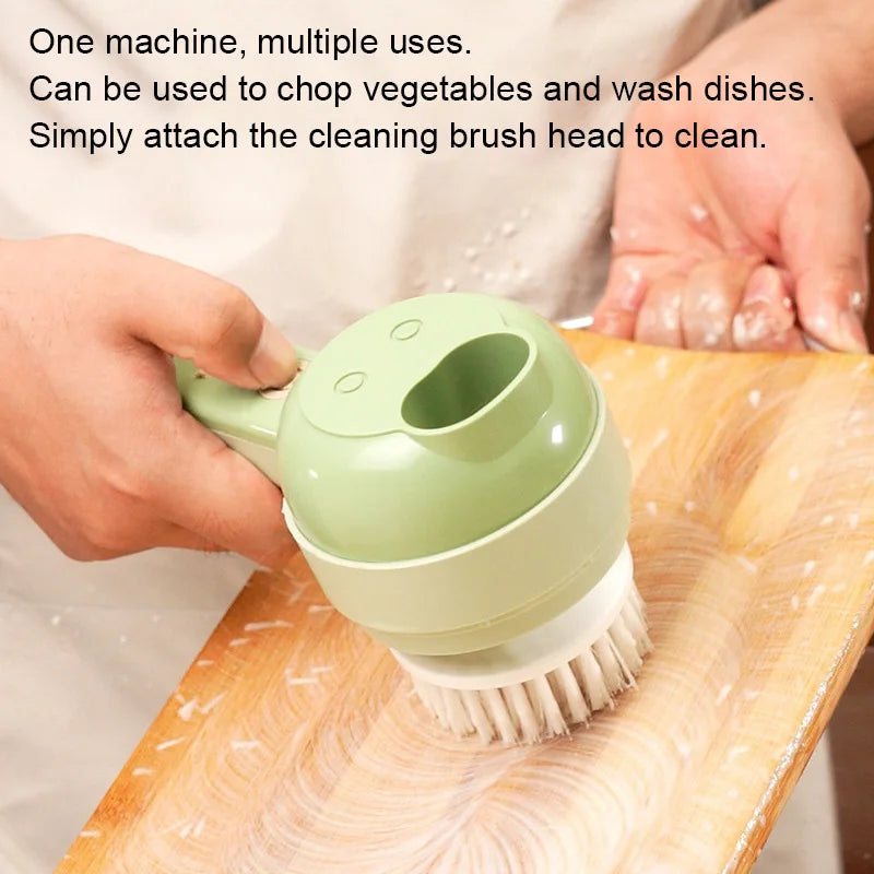 4IN1 Electric Vegetable Cutter Set Handheld Wireless Electric Garlic Masher Food Chopper Meat Grinder Machine Food Peeler Slicer