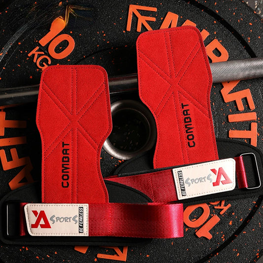 1 Pair 3-layers Cowhide Weight Lifting Gloves for Fitness