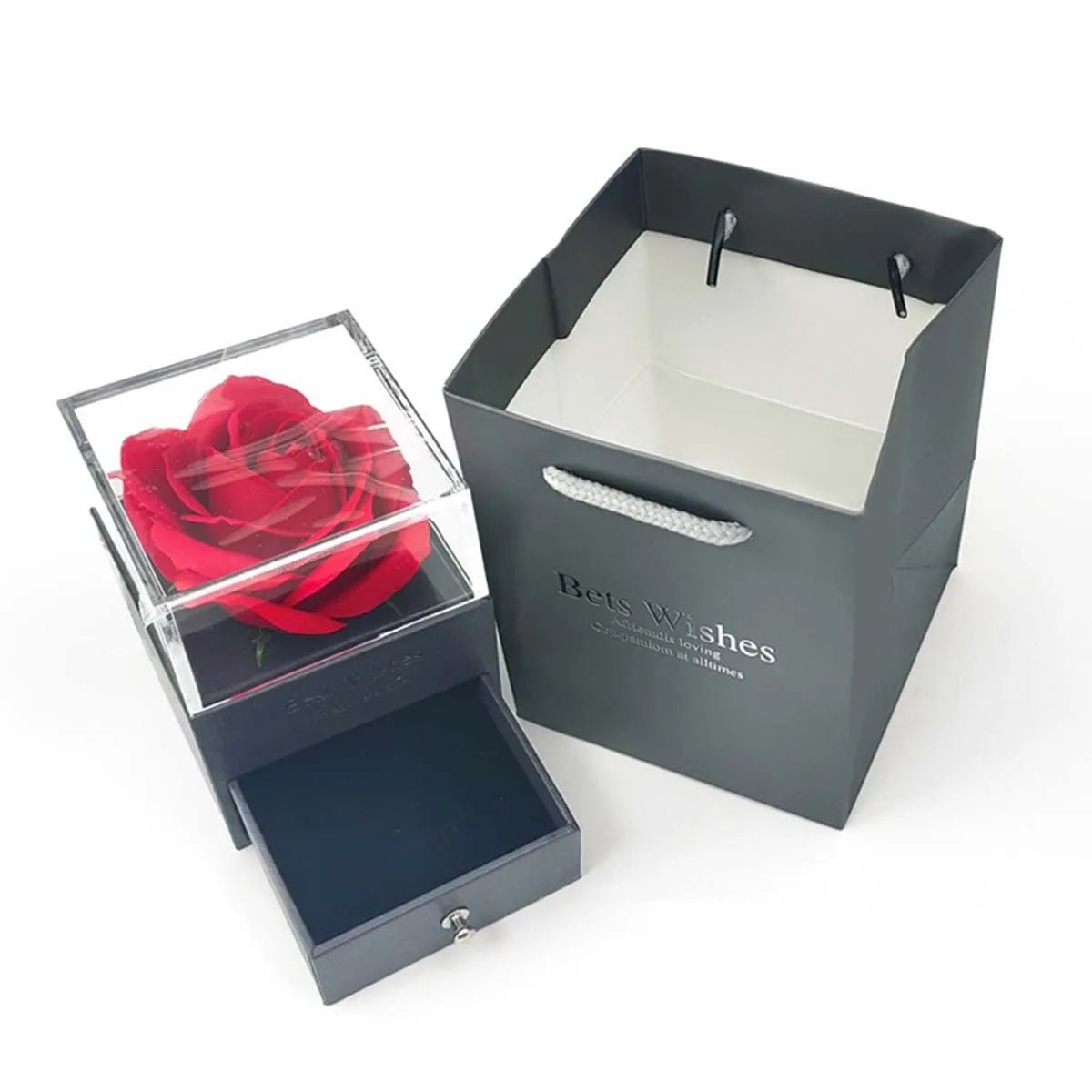 Love Necklace Female Artificial Flower Gift Box