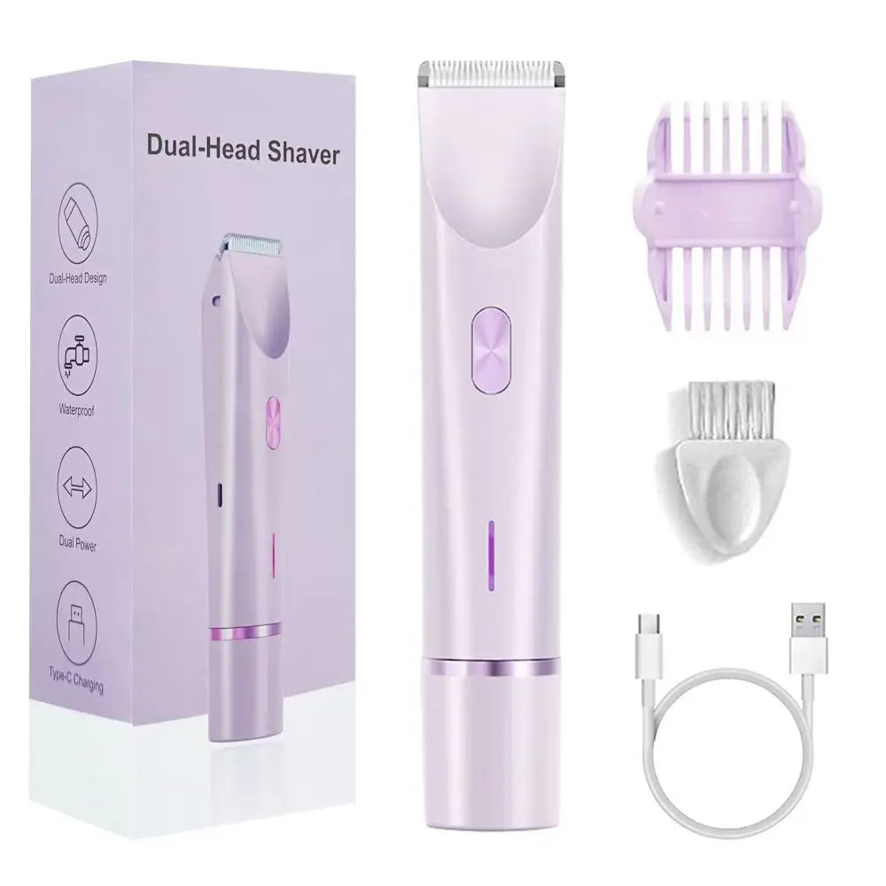 Waterproof Rechargeable Electric Double Headed Shaver For Women Bikini Trimmer Body Hair Remover