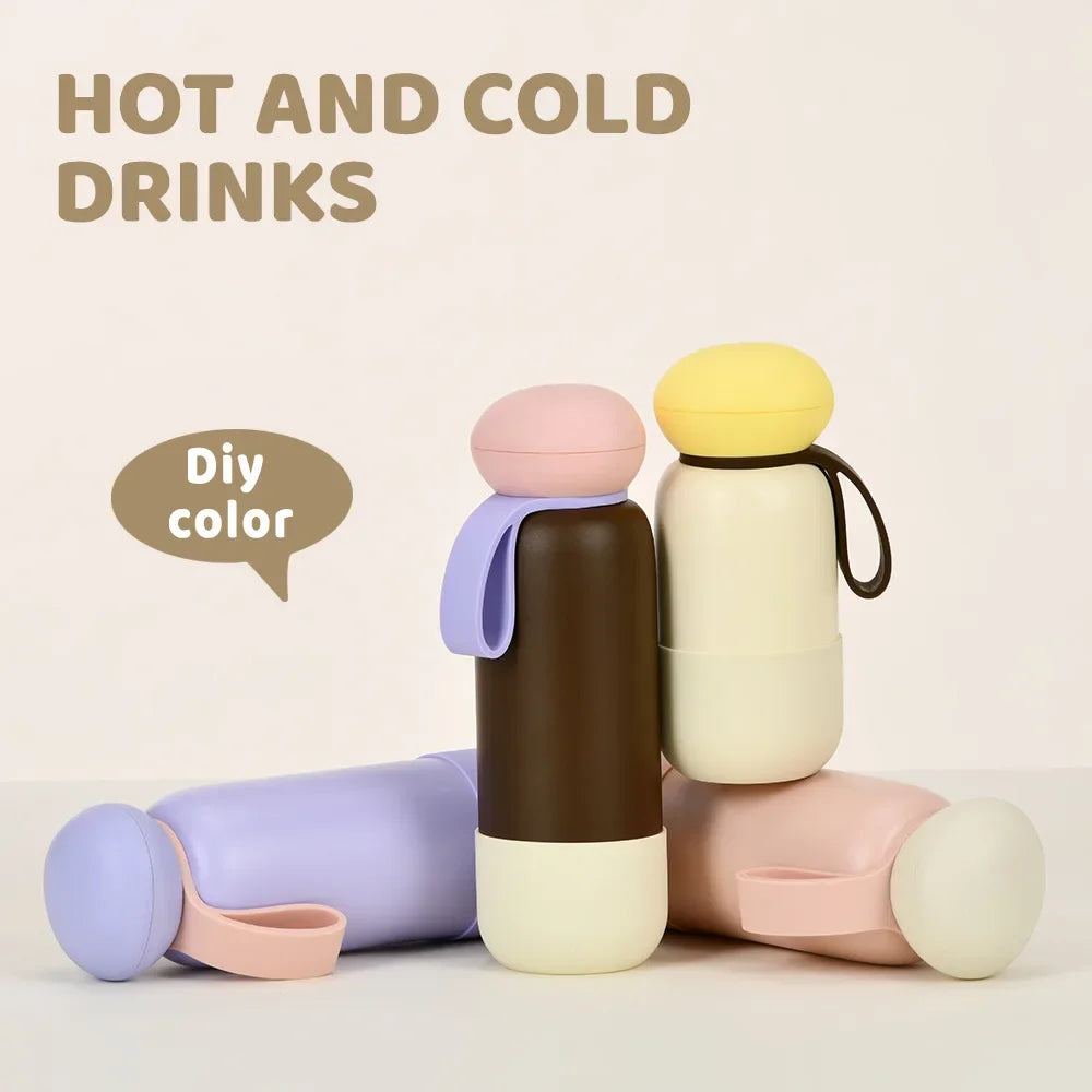 740ml Large Capacity Thermal Water Bottle With Handle, Double-layer Stainless Steel Vacuum Drinkware, Gift, Outdoor Thermos Cup