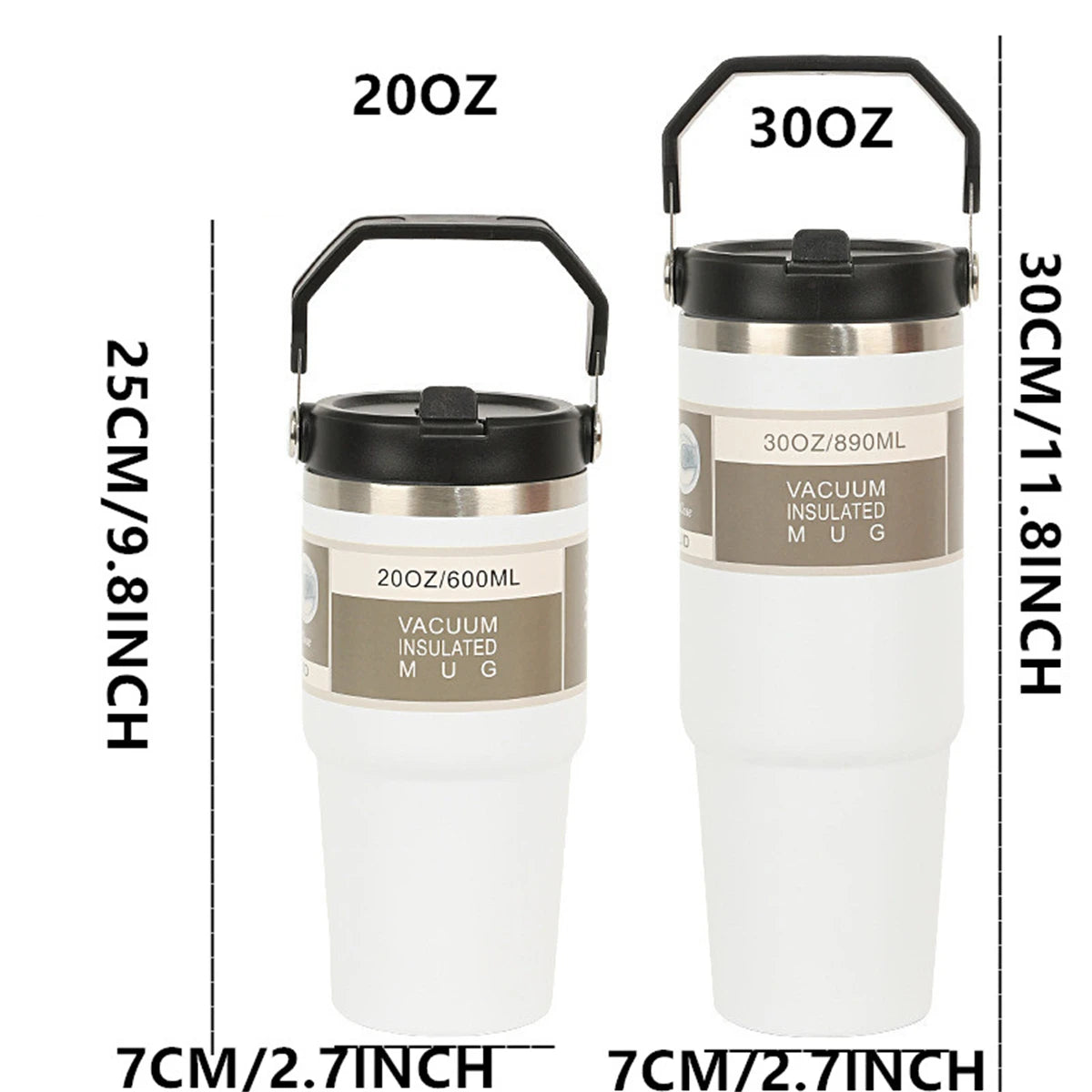20/30OZ Vacuum Stainless Steel Tumbler with Handle