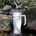 Load image into Gallery viewer, SITARAYURI Stainless Steel Ice Tumbler 1.1L Insulated Cup with Handle Outdoor Travel Car Thermos Cup Keep Cold Straw Water Cups
