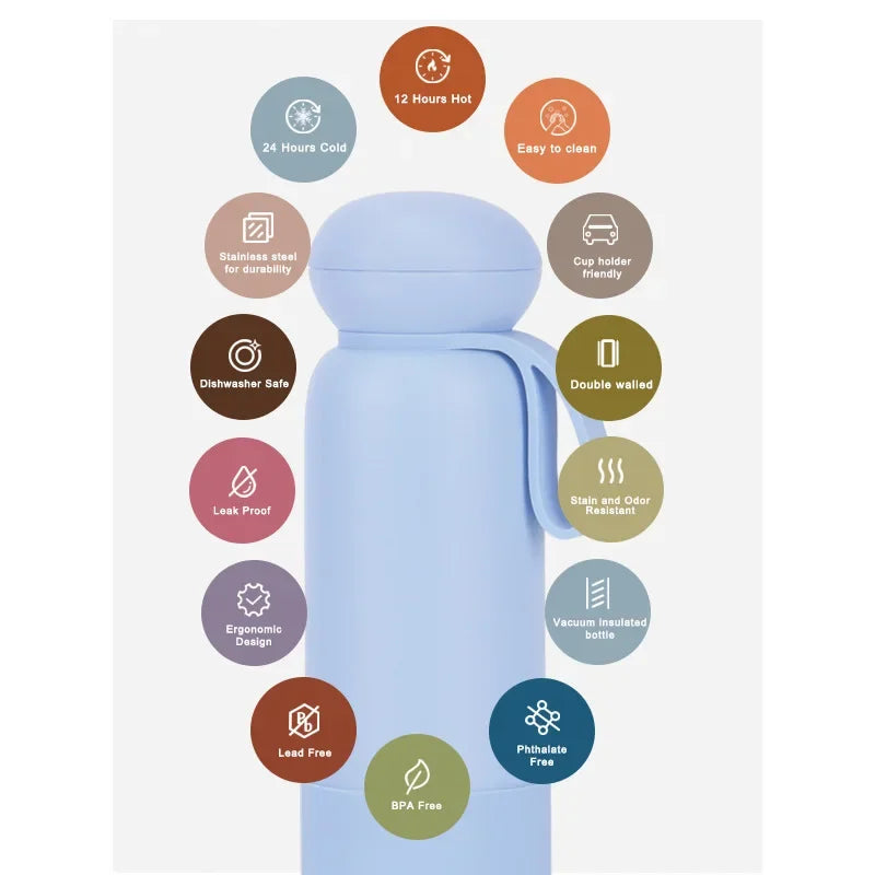 740ml Large Capacity Thermal Water Bottle With Handle, Double-layer Stainless Steel Vacuum Drinkware, Gift, Outdoor Thermos Cup