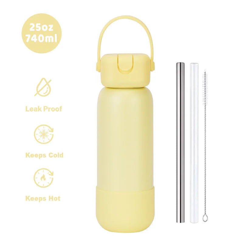 New Cross-border 25OZ Stainless Steel Sports Water Bottle, Portable Hand-held Spout, Outdoor Insulated Bottle