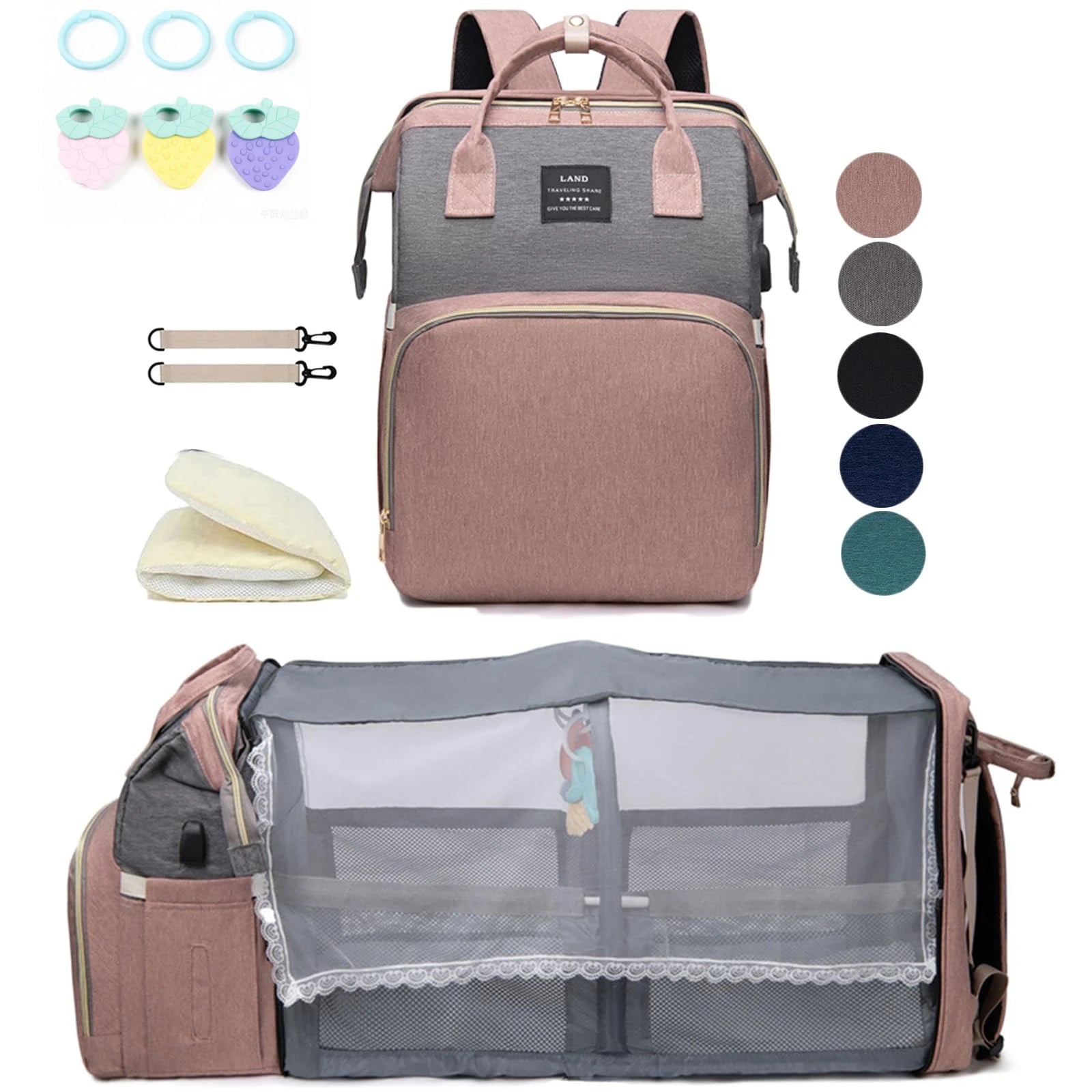 Mommy Bag Lightweight Portable Folding Crib Bed Large-capacity