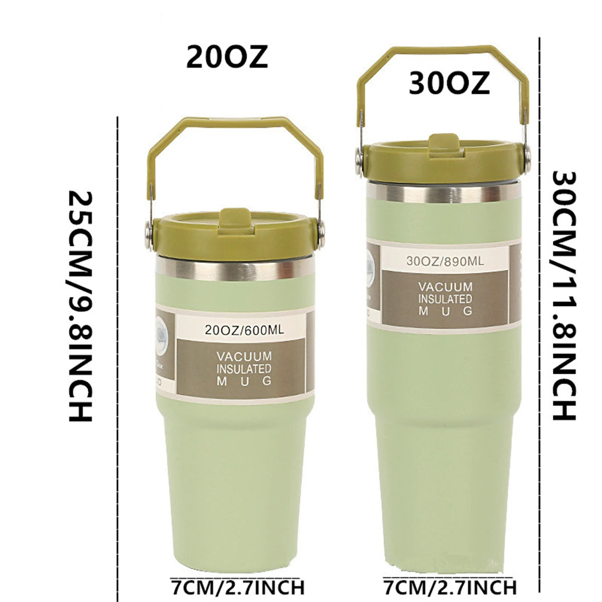 20/30OZ Vacuum Stainless Steel Tumbler with Handle