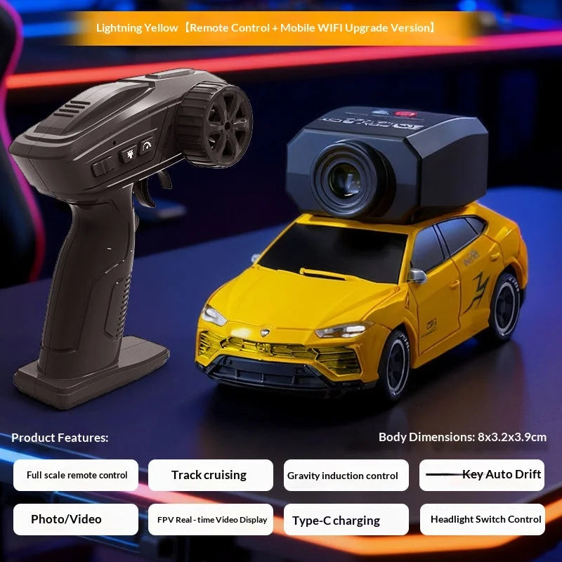 Full Proportion Fpv Rc Drift Car With Camera Electric First Person View App Control Mini Toy Car For Kids Boys Indoor Play